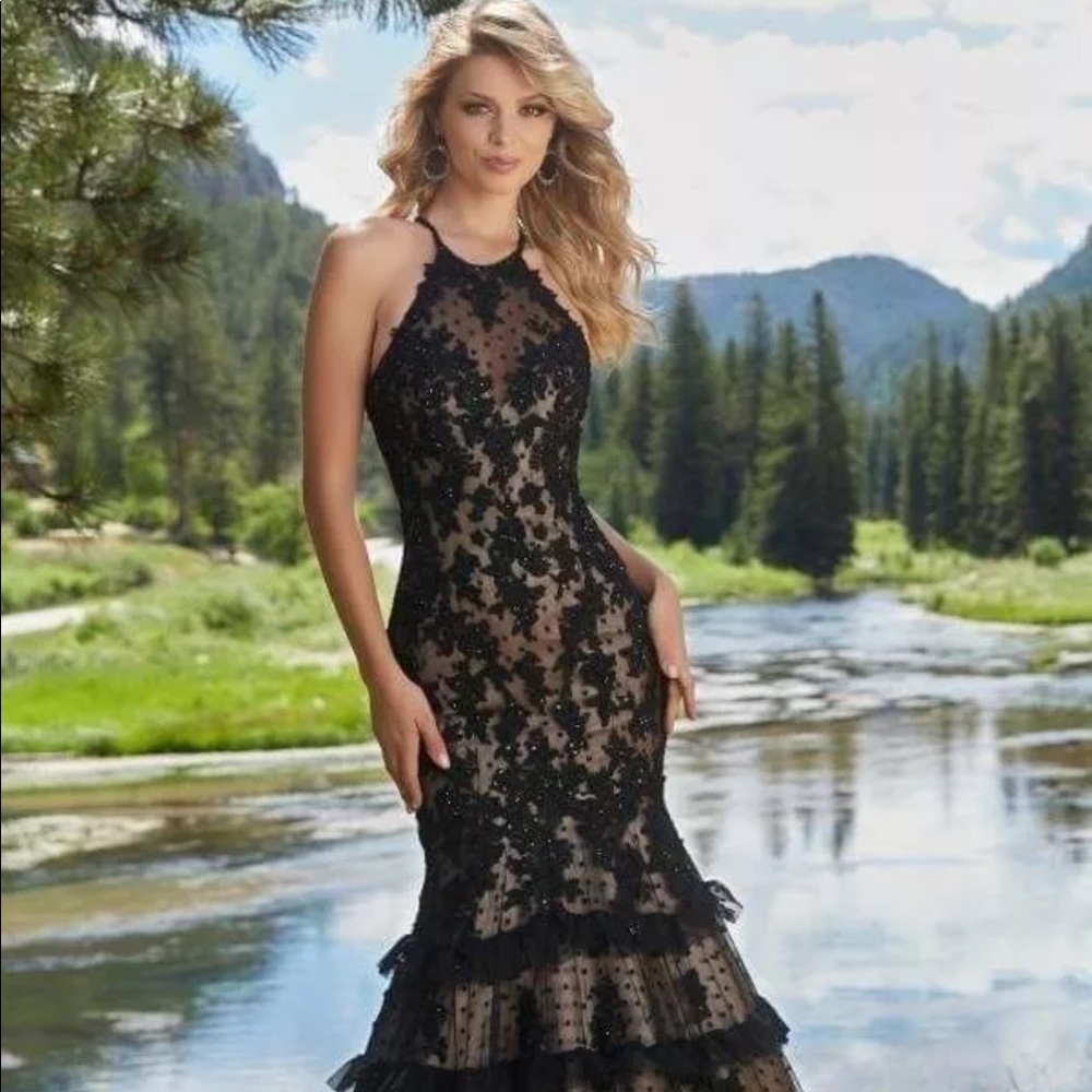 Morilee Black long fitted gown